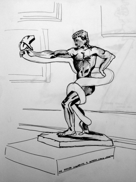 An Athlete Wrestling a Python by Lord Leighton.